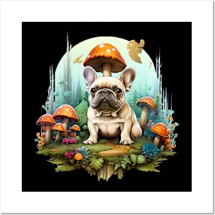 French Bulldog In a Fairy Forest Posters and Art